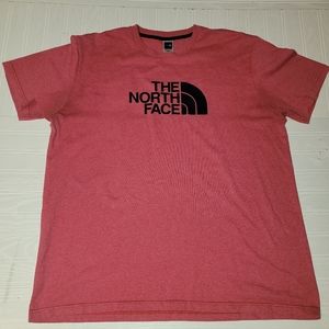 The North Face Shirt Mens Short Sleeve Red Cotton Black Printed Top Graphic Tee